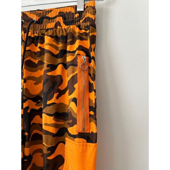 Hera Collections Orange & Brown Camo Cargo Jogger Pants With Pockets - Unisex S - Picture 4 of 16